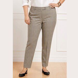 TALBOTS High Waisted Straight Pant Curvy Womens 16 Plaid Trouser Office Work